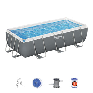 Bestway 4.04m x 2.01m x 1.00m Power Steel Rectangular Frame Pool Set